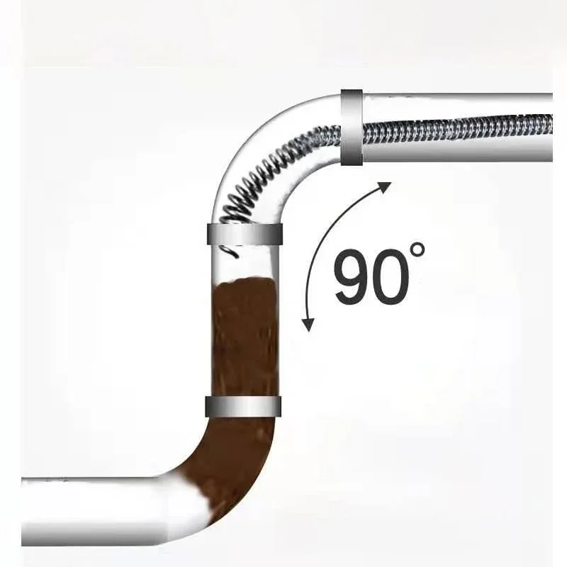 Strumento di dragaggio per fognature a molla, strumenti di dragaggio per tubi a molla Bastoncini per pulizia tubo di scarico Scarico serpente per rimozione intasamento 3M con adattatore per trapano