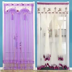 Home summer anti-mosquito curtain free punch lace partition curtain anti-fly and insect-proof kitchen bedroom decor door curtain