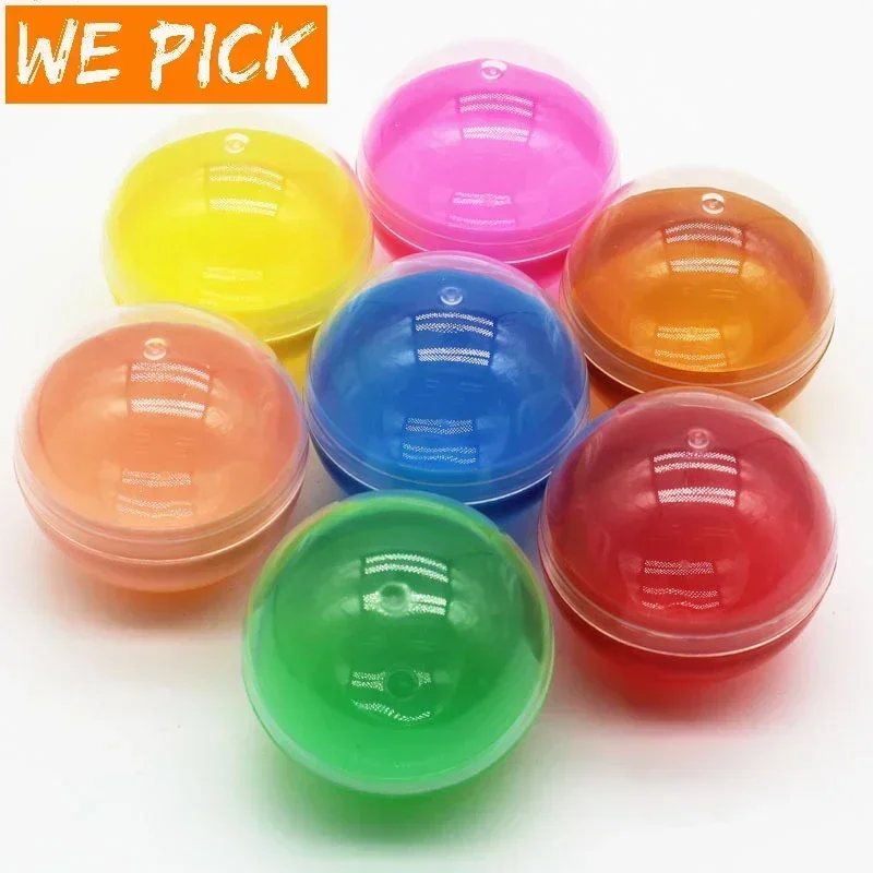 50PCS/bag 80MM Colored Circular Transparent Plastic Ball Toy Macaron Color 8CM Spot Wholesale Egg Shell for Twisting Machines