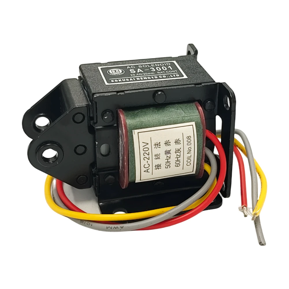 SA-3001 AC 220V 20mm Stroke 29.4N Force Solenoid Tractive Electromagnet
