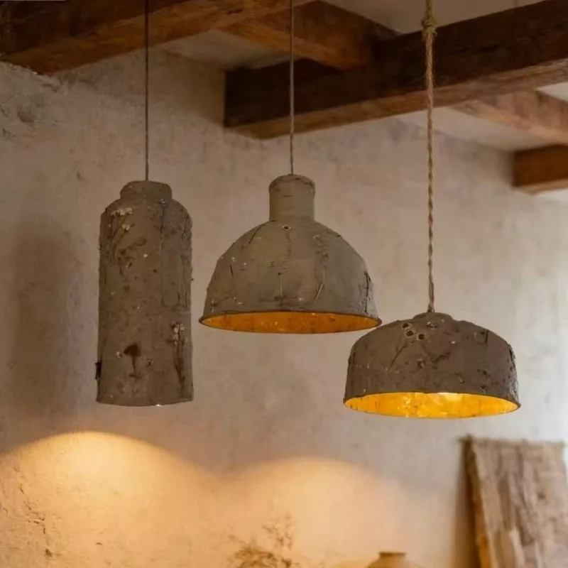 

Wabi-sabi Style Chandelier Japanese Pendant Lamp, Restaurants, Bedrooms Living Rooms, Designer Dried Flower Hanging Lamp