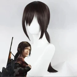 The Last of US Ellie Peluca de cosplay marrón Pelucas de cosplay de pelo sintético resistentes al calor