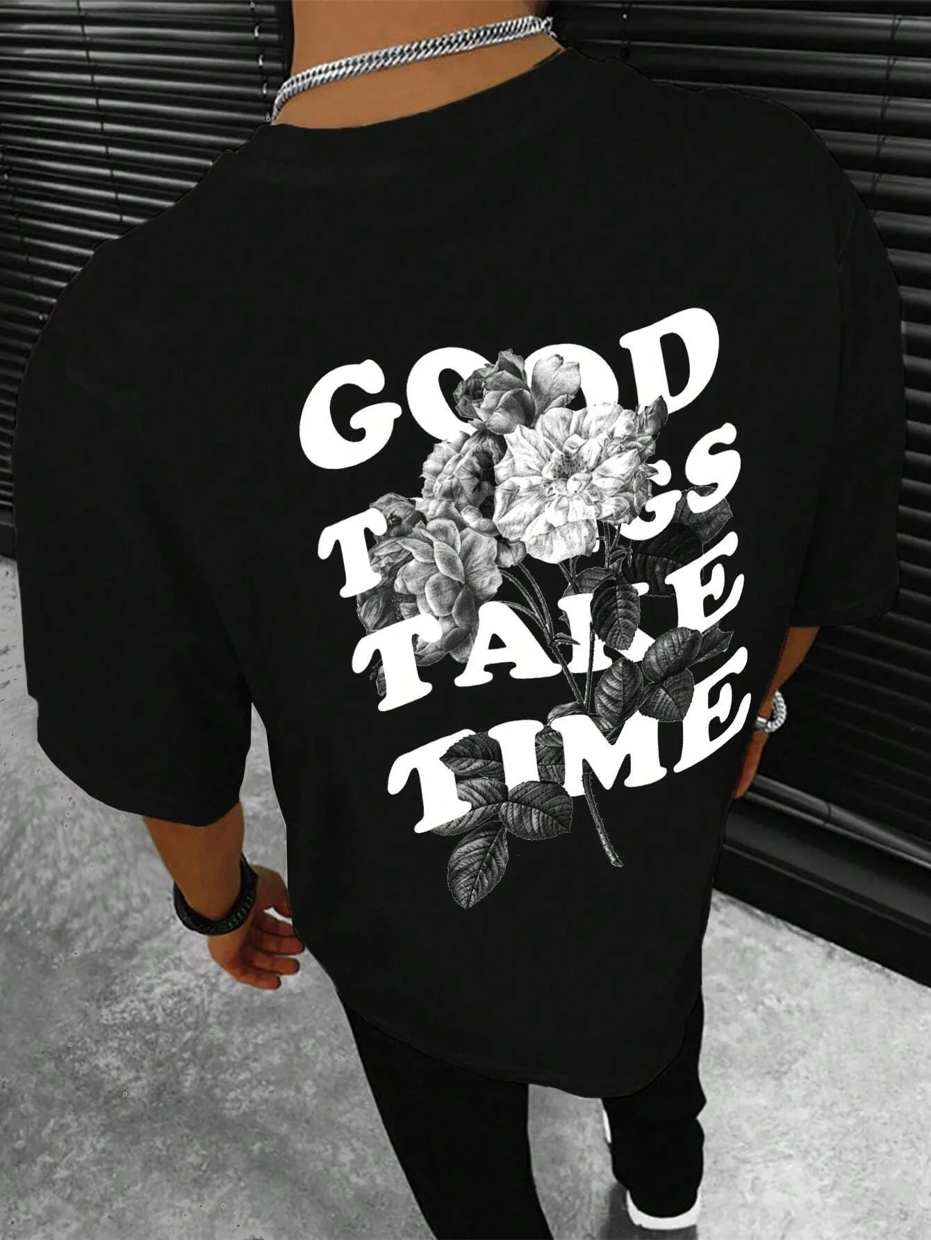 Good Things Take Time Men Women Unisex Cotton T-shirt Luxury Brand Rap Big Size Top Short Sleeve Streetwear Classic Back Tee 4XL