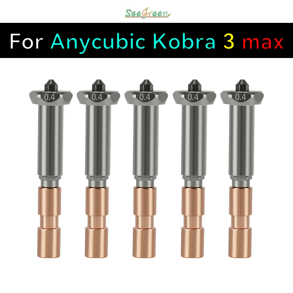 For Anycubic Kobra 3 Max Nozzle Hotend Kobra 3 Max Combo Nozzle Throat 0.4mm 0.6mm 0.8mm
