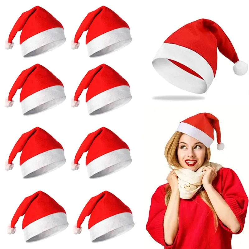 Weihnachtsmütze für Erwachsene und Kinder, klassische Weihnachtsmütze, Weihnachtskostüm, dekoratives Accessoire für Weihnachtsfeierzubehör