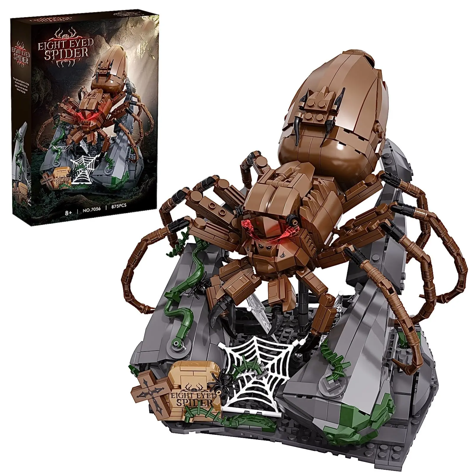 

875PCS Spider Building Blocks Insect Series Toy Set Spider Model Kit Home or Office Decoration Stem Building Gift for Teens Boys