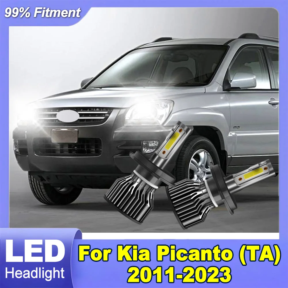 

2X Автомобильная светодиодная фара 6000K Белая H4 Фара дальнего ближнего света 30000LM 300W Для Kia Picanto (TA) 2011-2023 Автомобильный свет Plug and Play