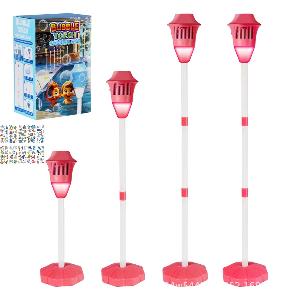 آلة الفقاعات الأوتوماتيكية مع الصوت والضوء منفاخ الفقاعات ارتفاع قابل للتعديل آلة فقاعة الحديقة الدائمة لحفل الزفاف