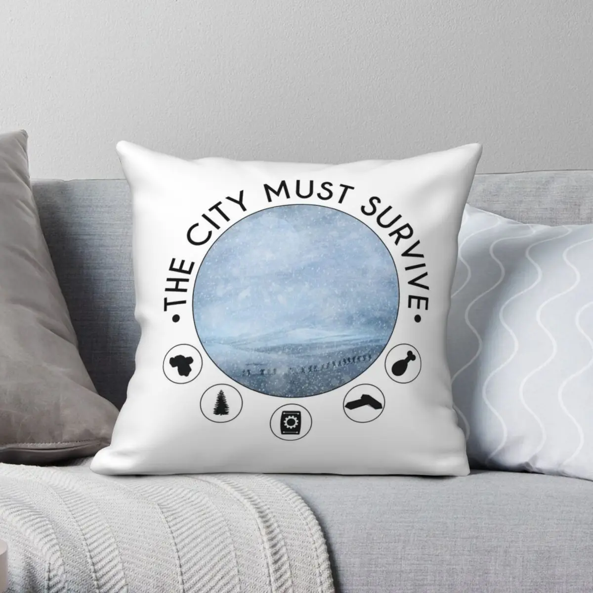 

The City Must Survive Square Pillowcase Polyester Linen Velvet Pattern Zip Decor Throw Pillow Case Home Cushion Cover