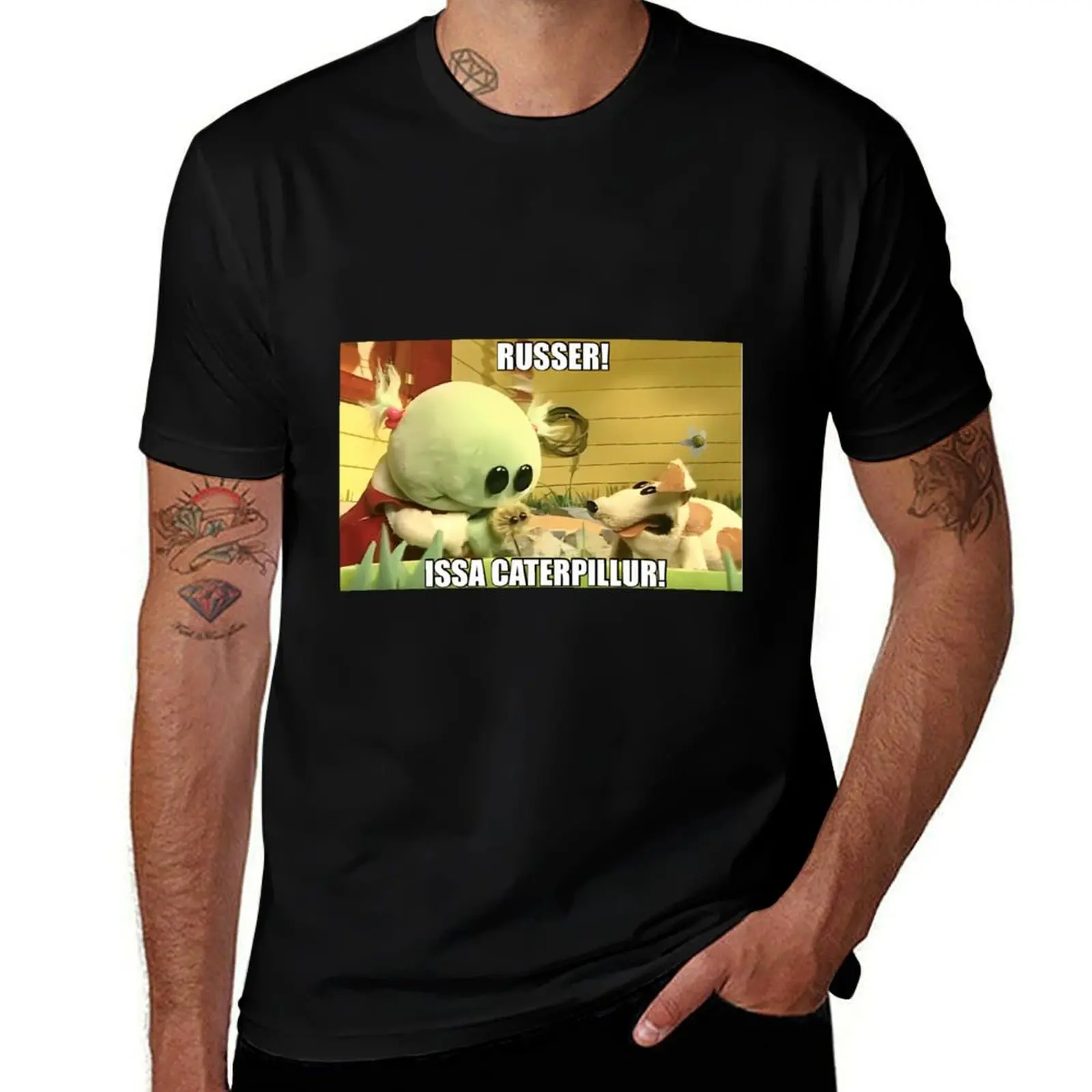 Russer Issa Caterpillur (Meme) T-Shirt Daily Work Short Sleeve Top T-Shirt