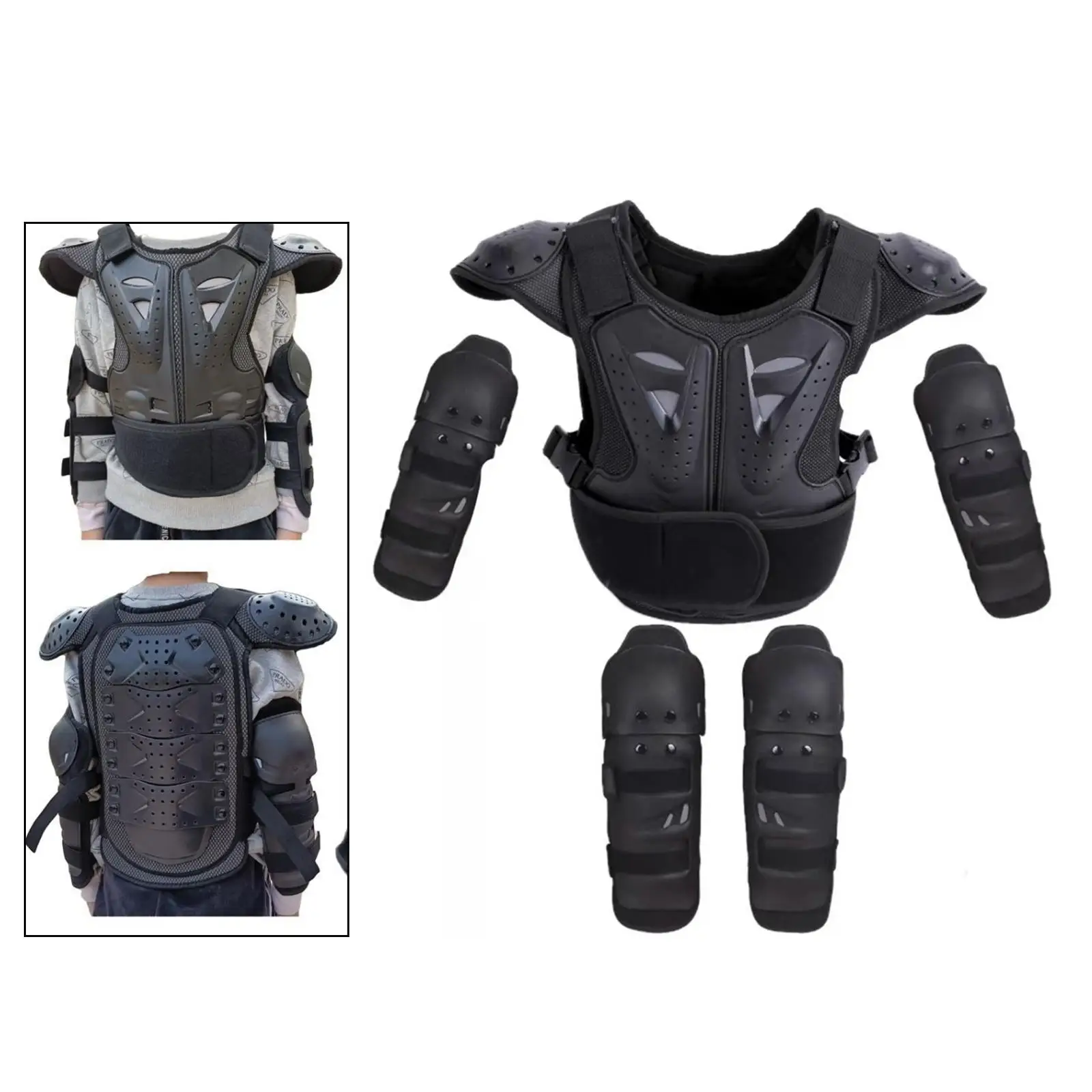 

Kids Motorcycle Dirt Bike Gear Motocross Vest Suit Knee Pads Elbow Pads for Motorbike Skating Riding Motorcycling