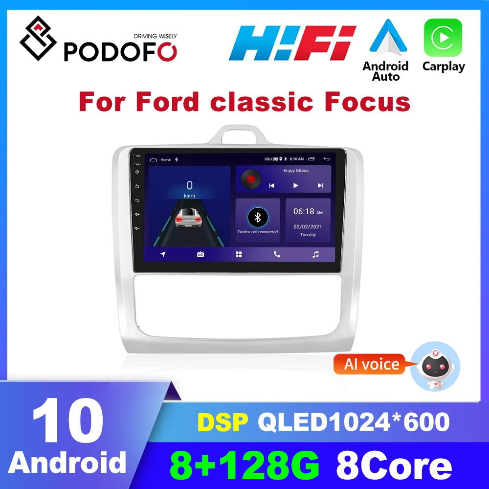 

Podofo 2din Android Car Radio For Ford Classic Focus 2004-2011 Multimedia Player Carplay Car Stereo Autoradio GPS Navigation