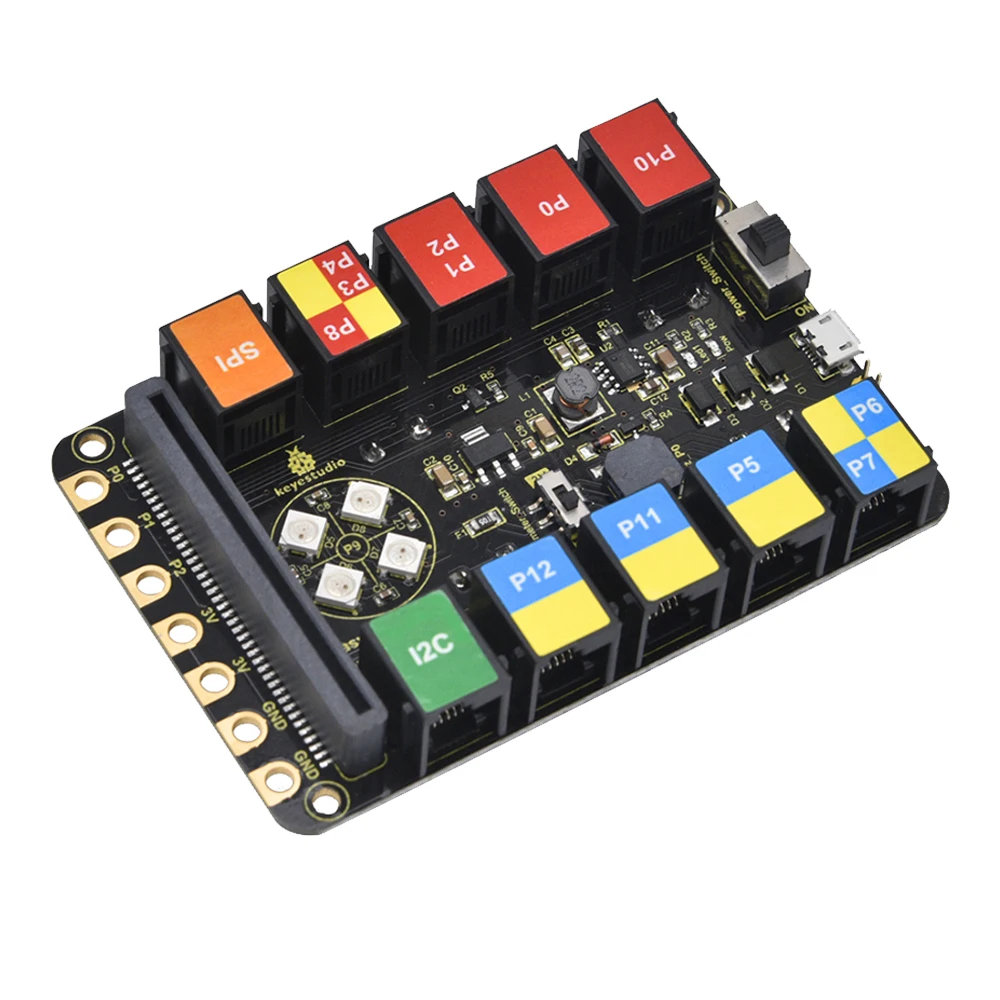 Keyestudio EASY Plug Shield V1.0 + pannello acrilico progetti stelo fai da te per Micro:Bit