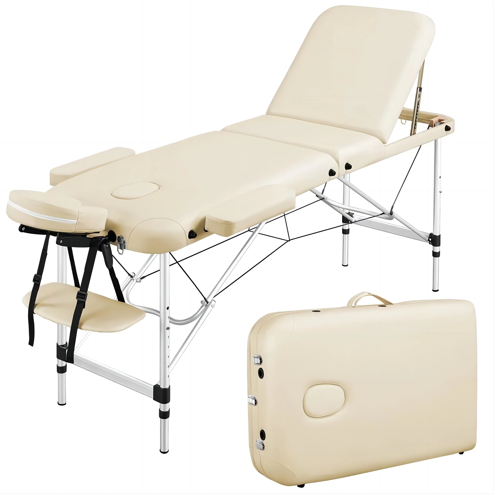 

84" 3-Section Portable Massage Table for Spa Treatments