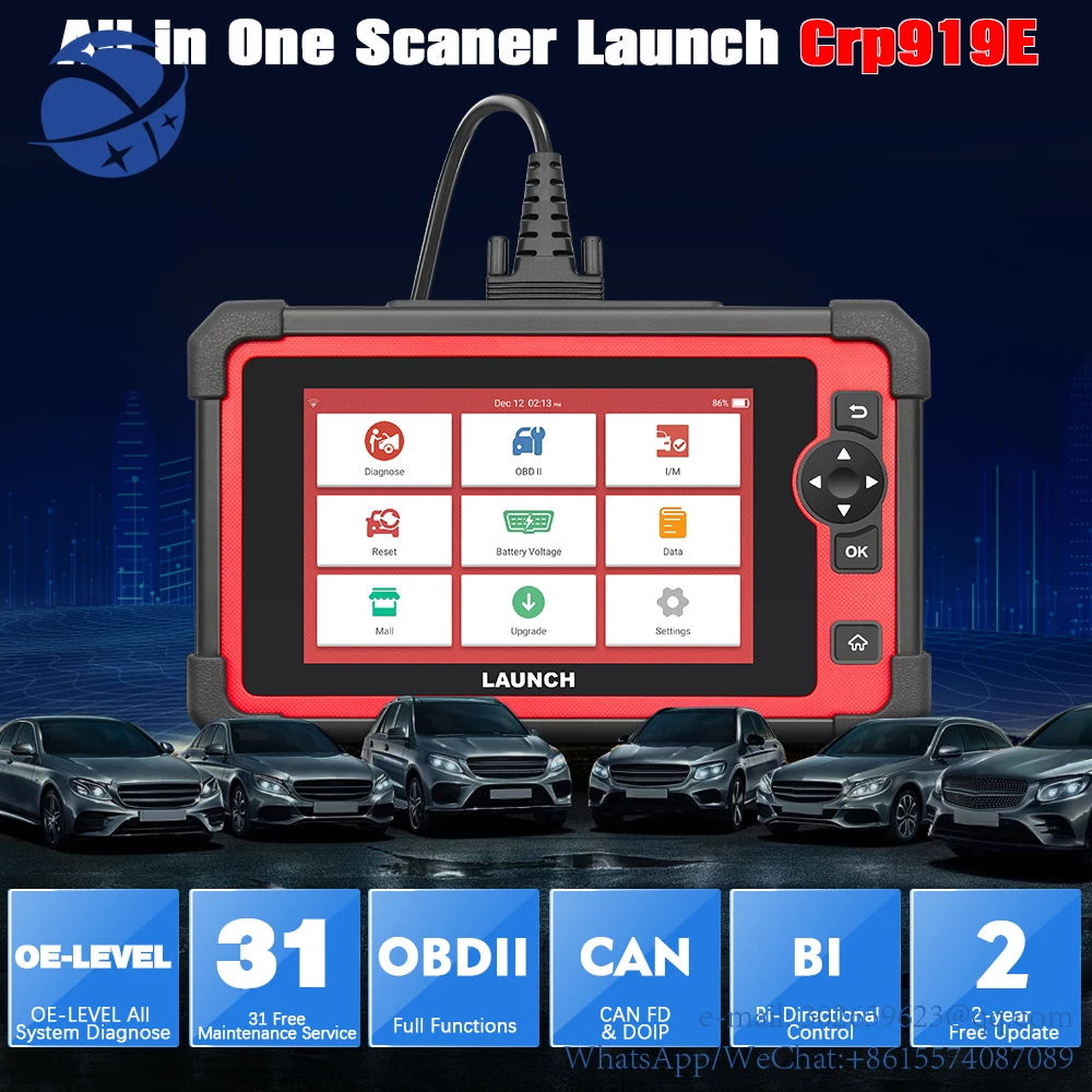 OBD2 Scanner Launch X431 CRP 919E CRP919E Full System  31+ Reset Service Car Diagnostic Tool upgraded version of CRP909E