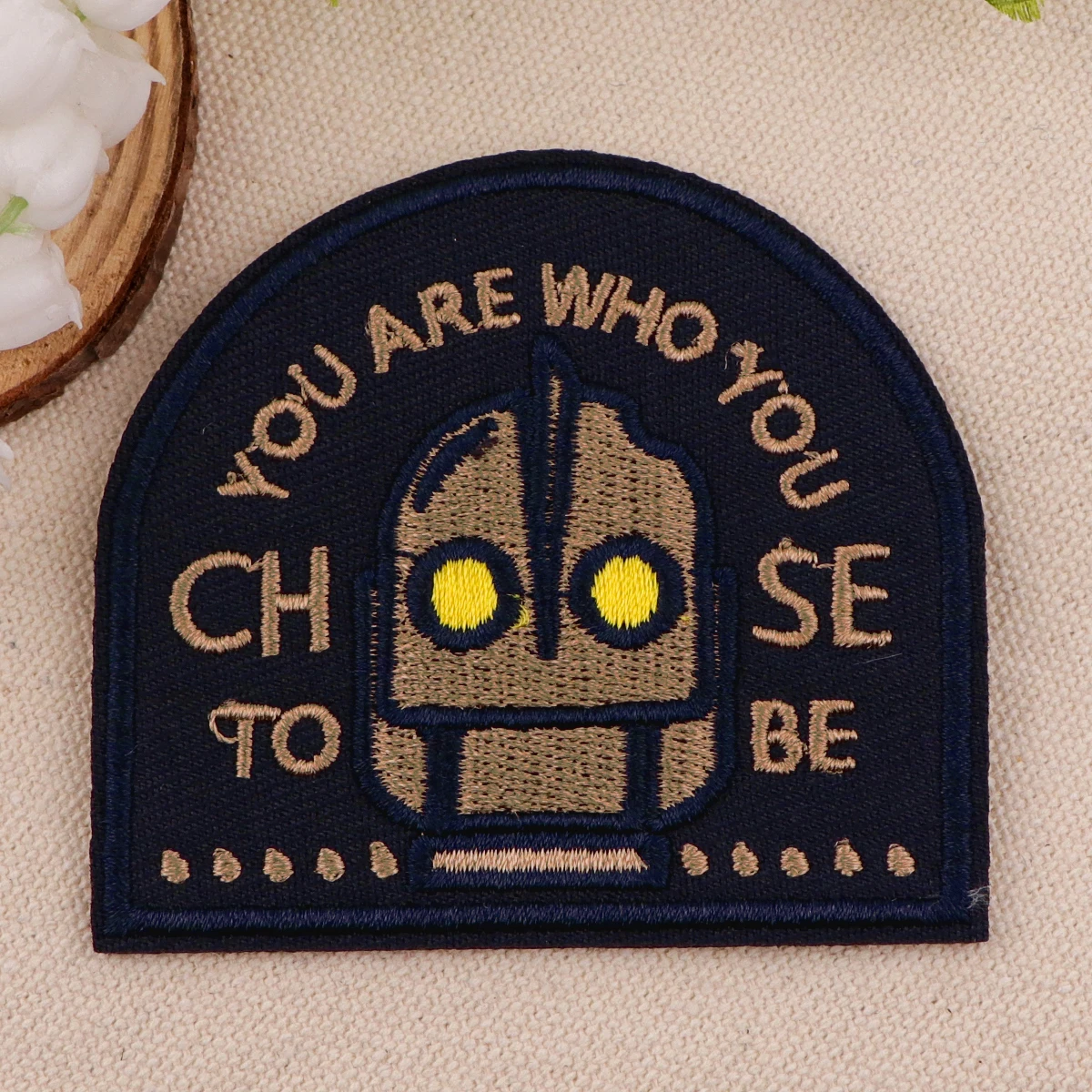 Cartoon Robot Embroidered Patches For Clothes YOU ARE WHO YOU Iron On Patches Backpack Jacket Badges DIY Accessories