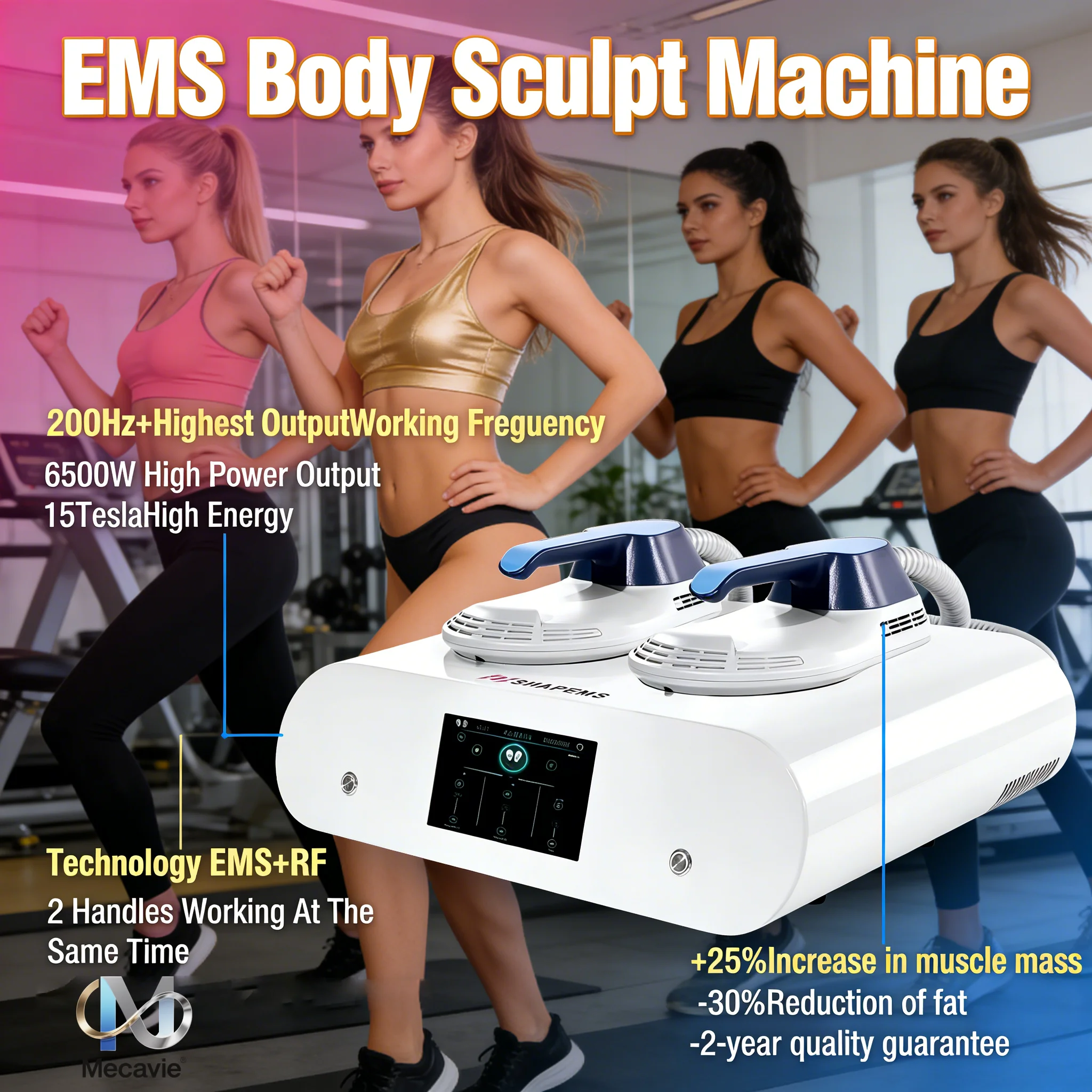 

Аппарат для коррекции фигуры Hi-EMT RF EMS 2026 - MECAVIE NEO 6500W, портативное профессиональное оборудование для сжигания жира и моделирования тела