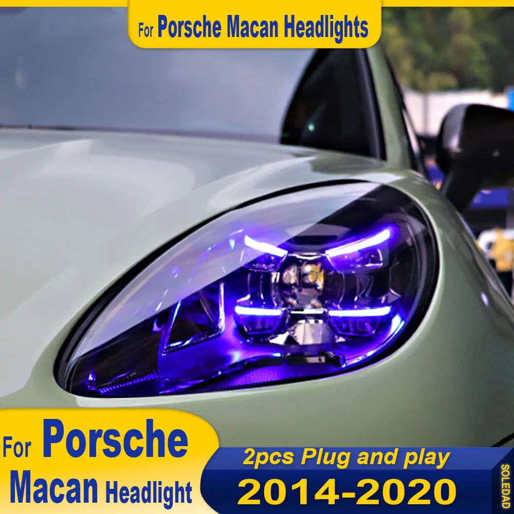 Car LED Headlights for Porsche Macan 2014 2015 2016 2017 2018 2019 2020 2021 2022 Headlamp Assembly DRL Turn Signal Accessories