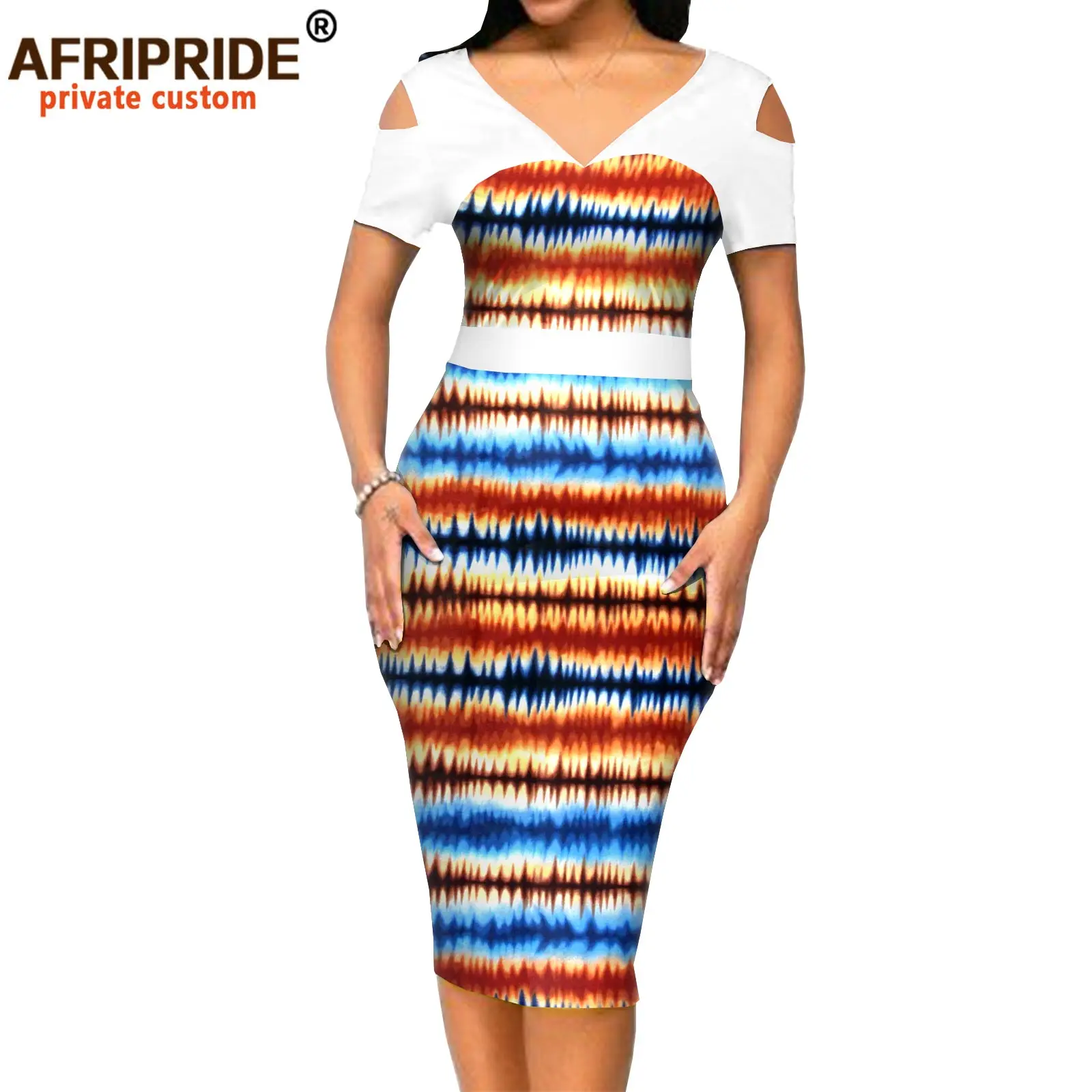 

Afripride-Knee Length Pencil Dress for Girls, Tailor Made Bodycon for Women, High Street, Short Sleeves, A2125035