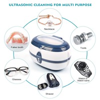 700ML/600ML Household Ultrasonic Cleaner Bath Jewelry Ultrasonic Cleaning Machine Wash Denture Jewelry Watch Manicure Nail Tools