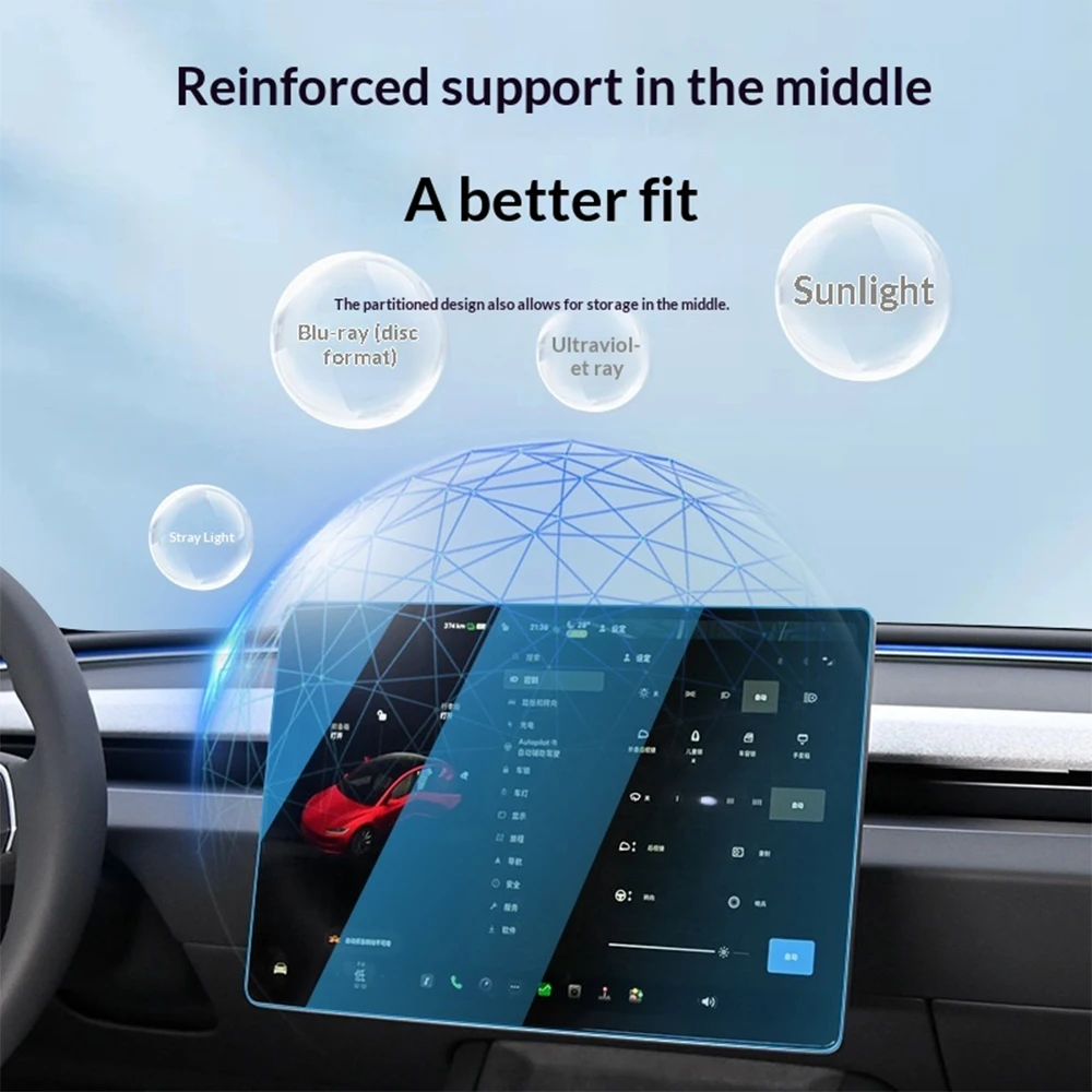 For Tesla Model 3 Highland Model Y Juniper Model Y/3/YL Car Center Control Screen Navigation Tempered Glass Film Protector Cover view 5