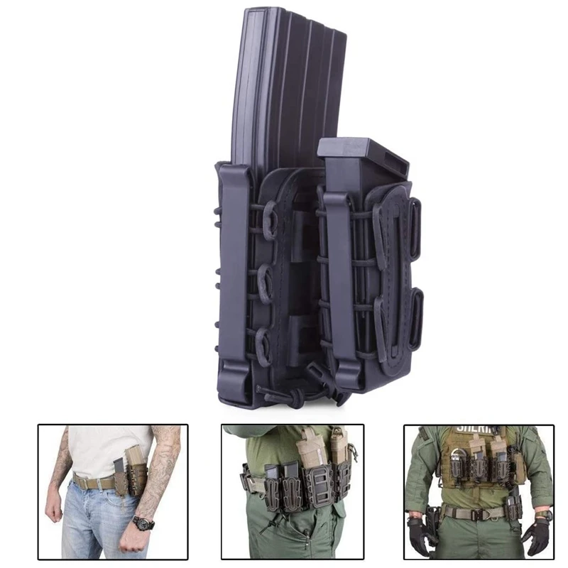 Hunting 5.56 7.62 9mm Magazine Pouch Molle Scorpion Fast Mag Quick Release AR15 Mag Holster Case Box with Molle Waist Belt Clip