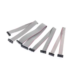 1PCS FC 1.27mm Pitch Gray Flat Ribbon Data Cable IDC Double Ends Same Direction 6/10/14/16/20/30/34/40P JTAG ISP Download Cable