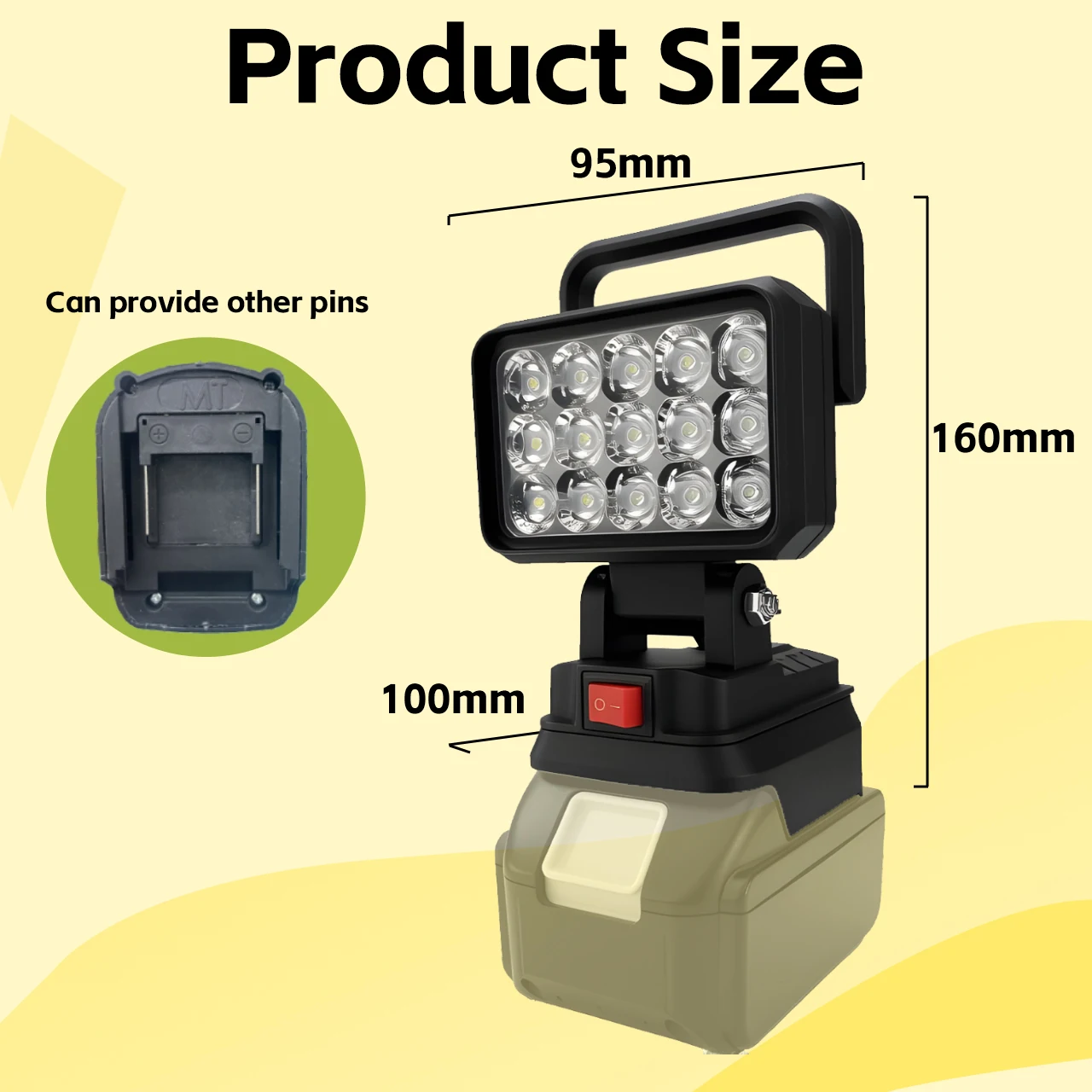 2 inch LED Work Light For Makita 14.4V-18V Li-ion Battery Cordless Lantern Outdoor Flashlight Camping Lamp Emergency Lighting