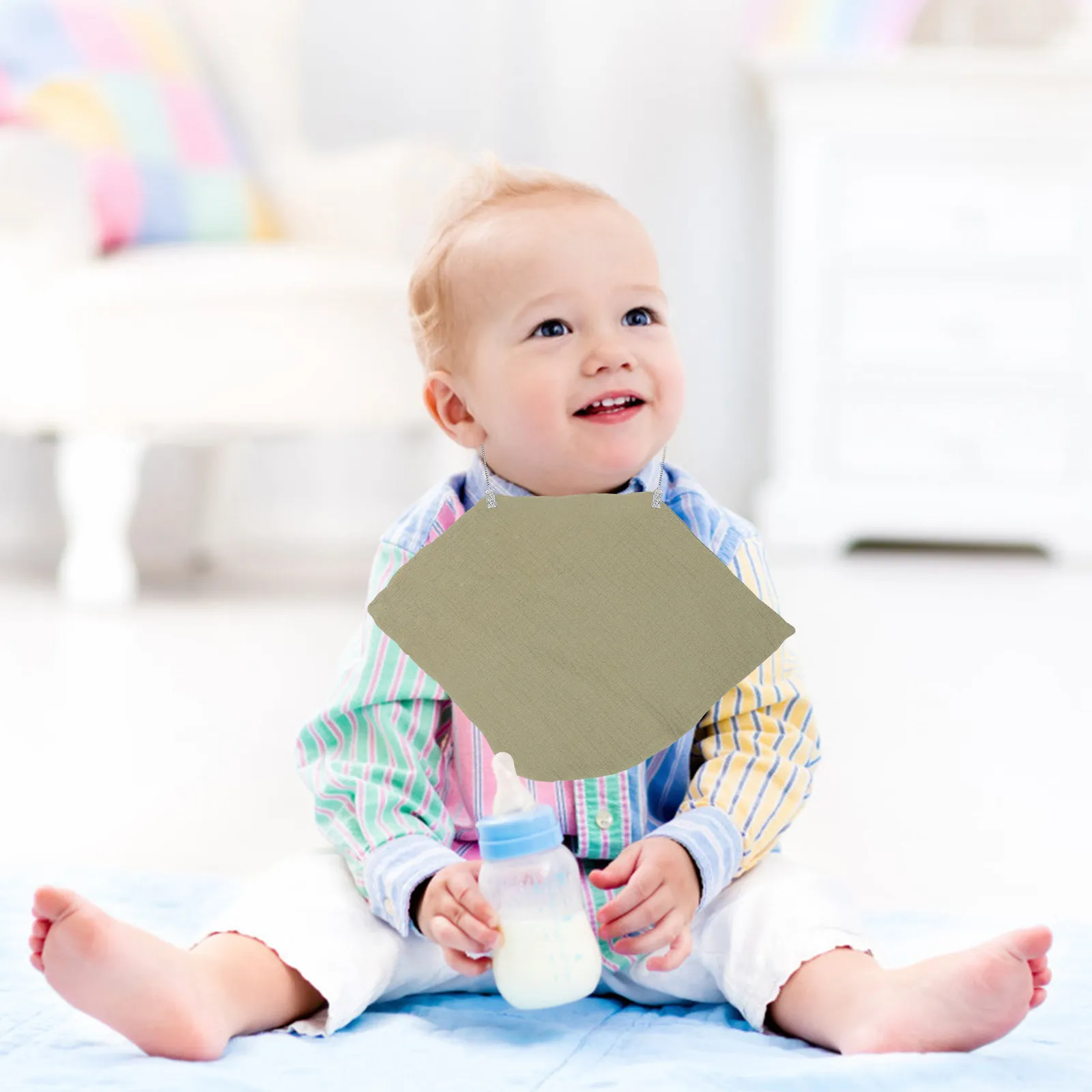 

Baby Bib Clip Chain Alloy Bib Holder Clips Compact Light Weight Flexible Strong Corrosion Resistant Multi Use Napkin Towel Mask