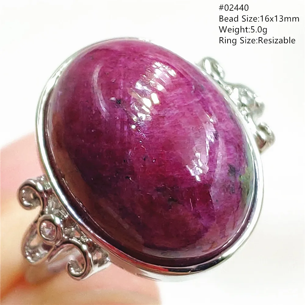 Natural Red Ruby Oval Adjustable Ring Jewelry Women Men Star Light Gemstone Red Watermelon Ruby Zoisite Bead Fashion AAAAAA