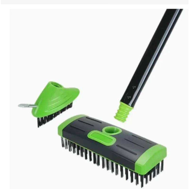 2IN1 Heavy Duty Crack Weed Moss Remover Tool Garden Block Paving Deck Weeding Wire Weed Brush Head with Scraper OEM Wholesale