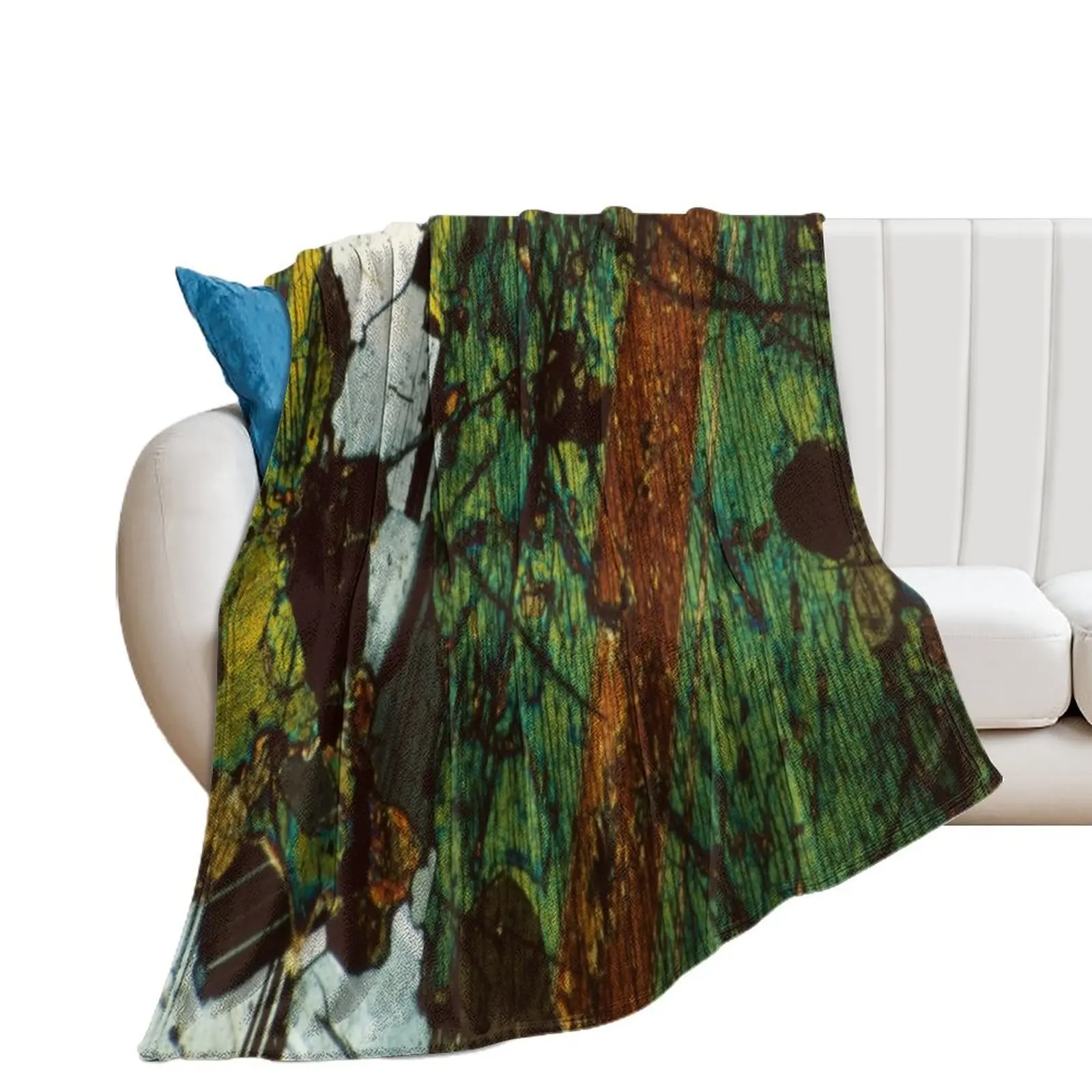 

Twinned Pyroxene and Feldspar Thin Section Mineral Art for the Rockhound Throw Blanket Decoratives Luxury Brand Moving Blankets