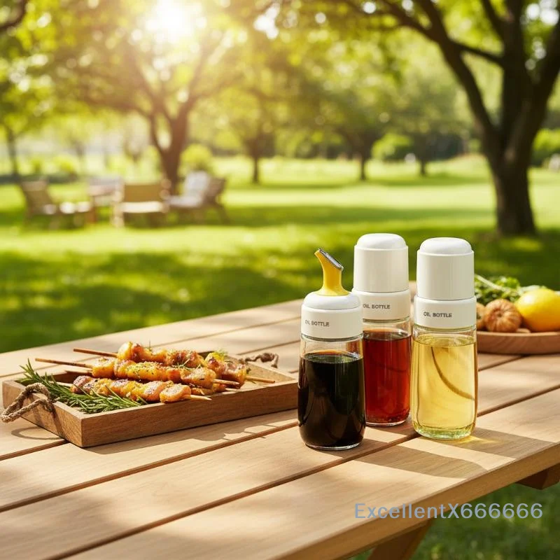 2026 New Household Kitchen Soybean Vinegar Spice Bottle Glass Leakproof Aroma Spice Wine Dedicated Non-Hanging