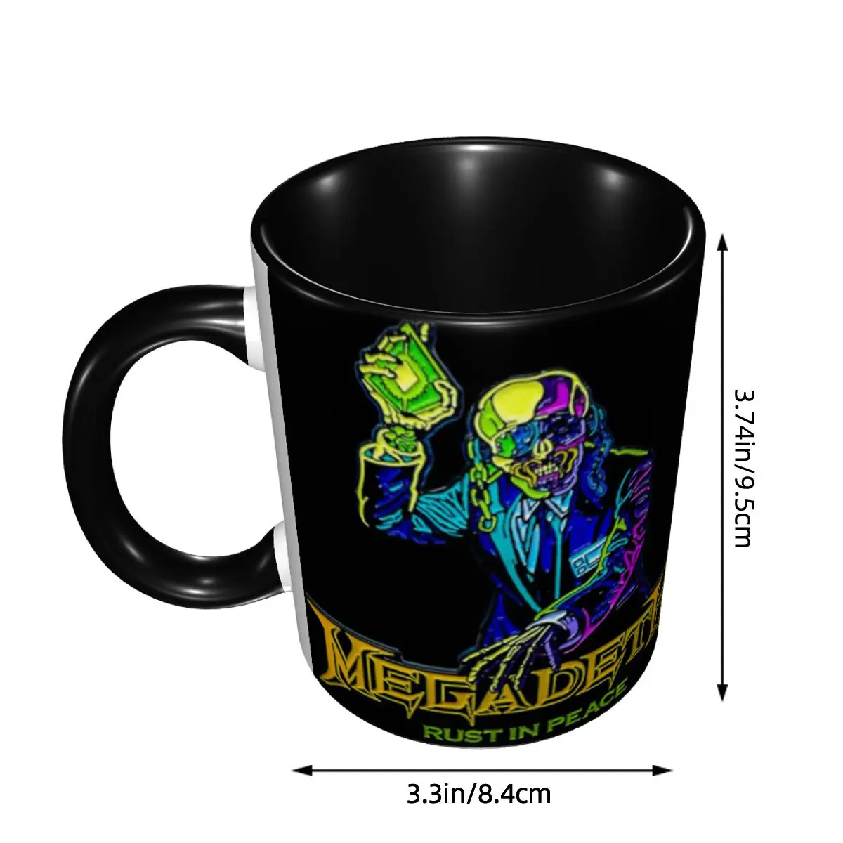 Megadeth Rock Band Dave Mustaine Mug Funny Ceramic Coffee Cups Tea Mugs Milk Cup Drinkware Gift for Woman Man DIY Custom