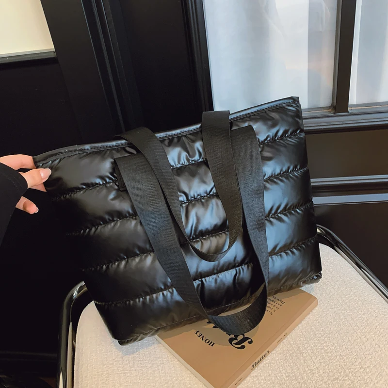 

Большие женские сумки-тоут из хлопка с перьями Space Pad, зимние сумки