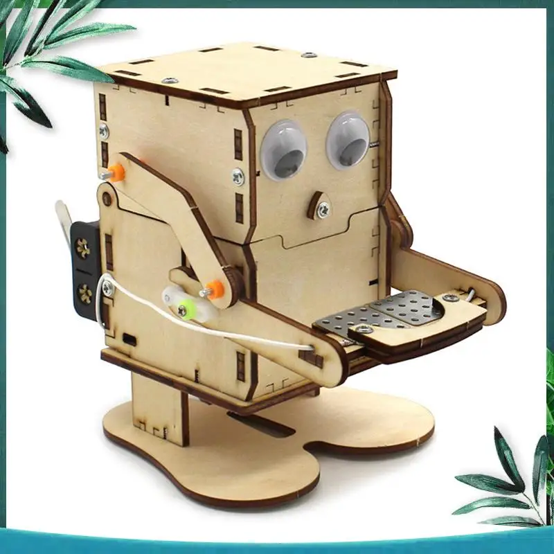 YSS-Robot Eating Coin Wood DIY Model Teaching Learning Stem Project Kit Educational 1Set
