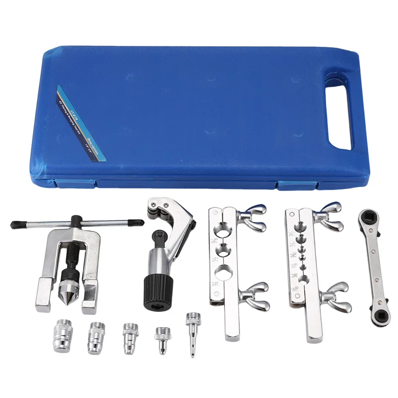 

Одиночный развальцовочный инструмент и набор инструментов для обжима HVAC, трубок, развальцовки медных труб с труборезом и ключом с храповым ключом