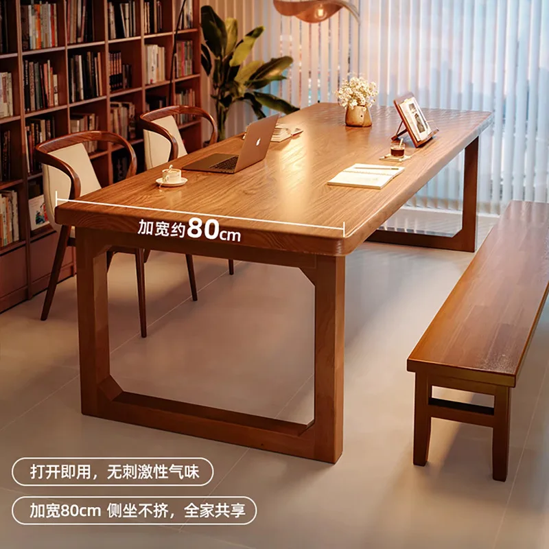 Solid wood desk to the living room, large desk reading study , household double long table, computer table