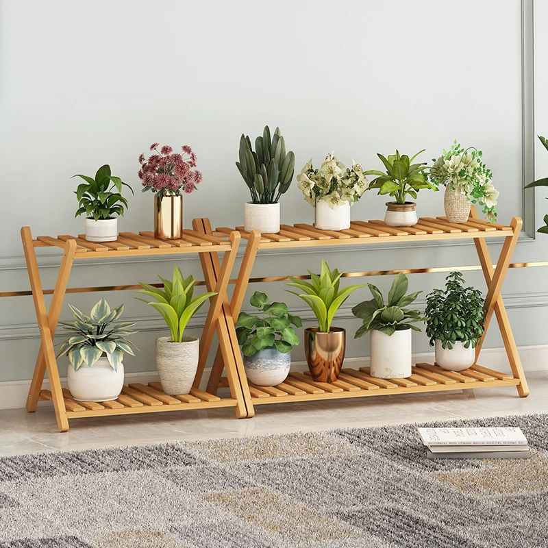 Indoor Window Plant Shelves Flower Shelf Balcony Floor Type Solid Wood Plant Shelves Living Room Garden Furniture Scaffale FYPS