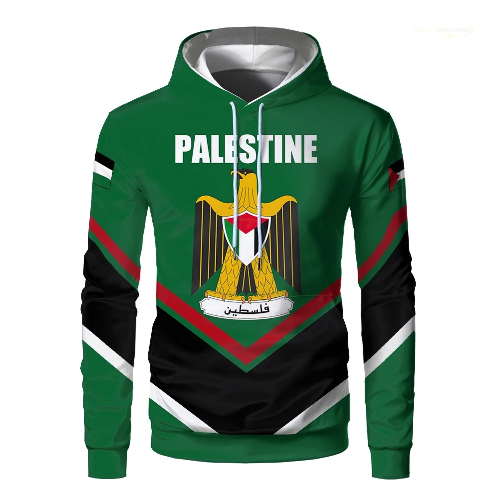 New Palestine Flag Print Men Hoodie Palestinian National Emblem Graphic Women Hoodies Casual Oversized Harajuku Streetwear Tops