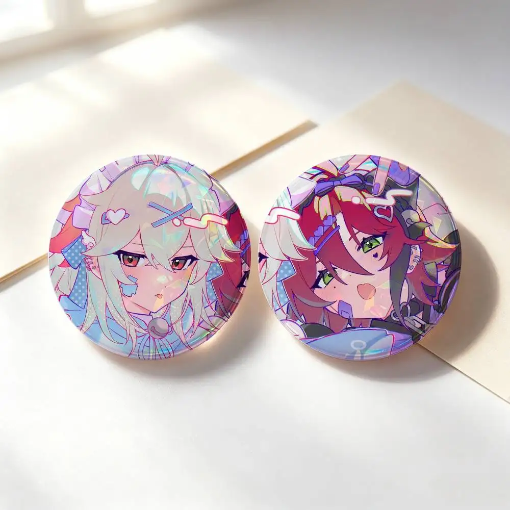 Kazuha And Heizou Genshin Badges 25 32 44 58 75 Mm Round Cosplay Pin Bag Decor Fans Collect Friends Gifts Brooch Souvenir