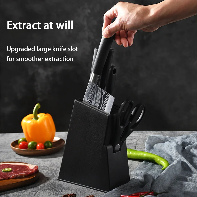 Kitchen Knives Scissors Sharpening Rod Set Laser Damascus Pattern Utility Stainless Steel Sharp Slicing Chef knife Cooking Tool