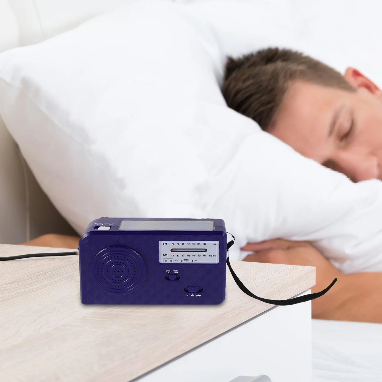 راديو طوارئ يعمل بالطاقة الشمسية، محمول باللون الأزرق، قابل لإعادة الشحن، يعمل بالطاقة الشمسية، المشي لمسافات طويلة في الهواء الطلق #4