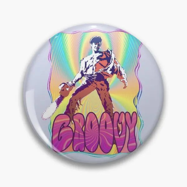 Evil Dead Ash Williams Groovy  Soft Button Pin Clothes Hat Cartoon Badge Cute Gift Jewelry Lover Collar Metal Fashion Brooch