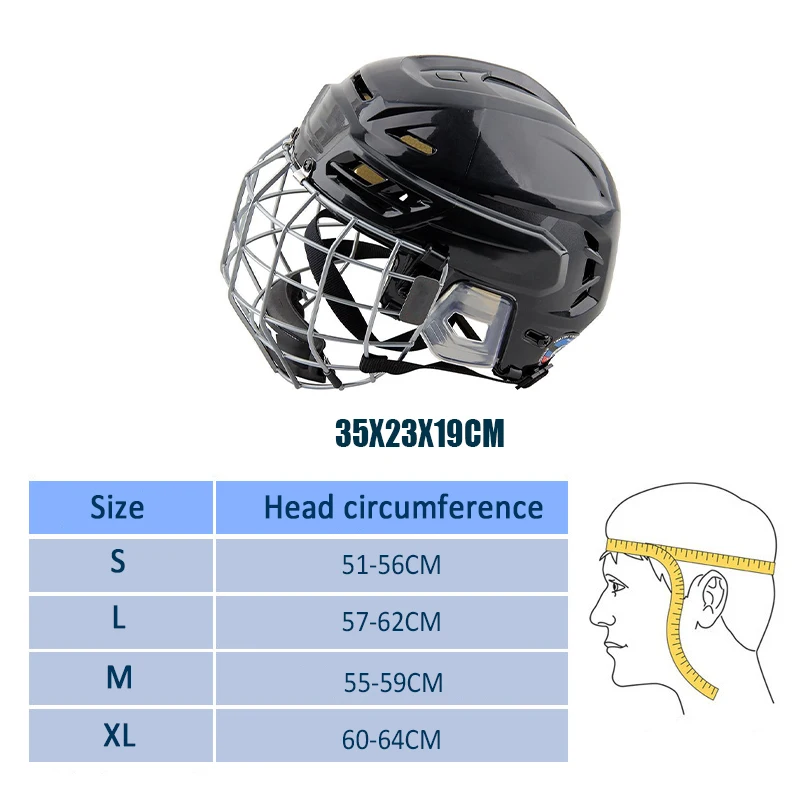 Ice Hockey Helmet Tactical Sports Rugby Adjustable Hockey Helmet Full Face Adult Safety Top Equipment Face Protective Equipment