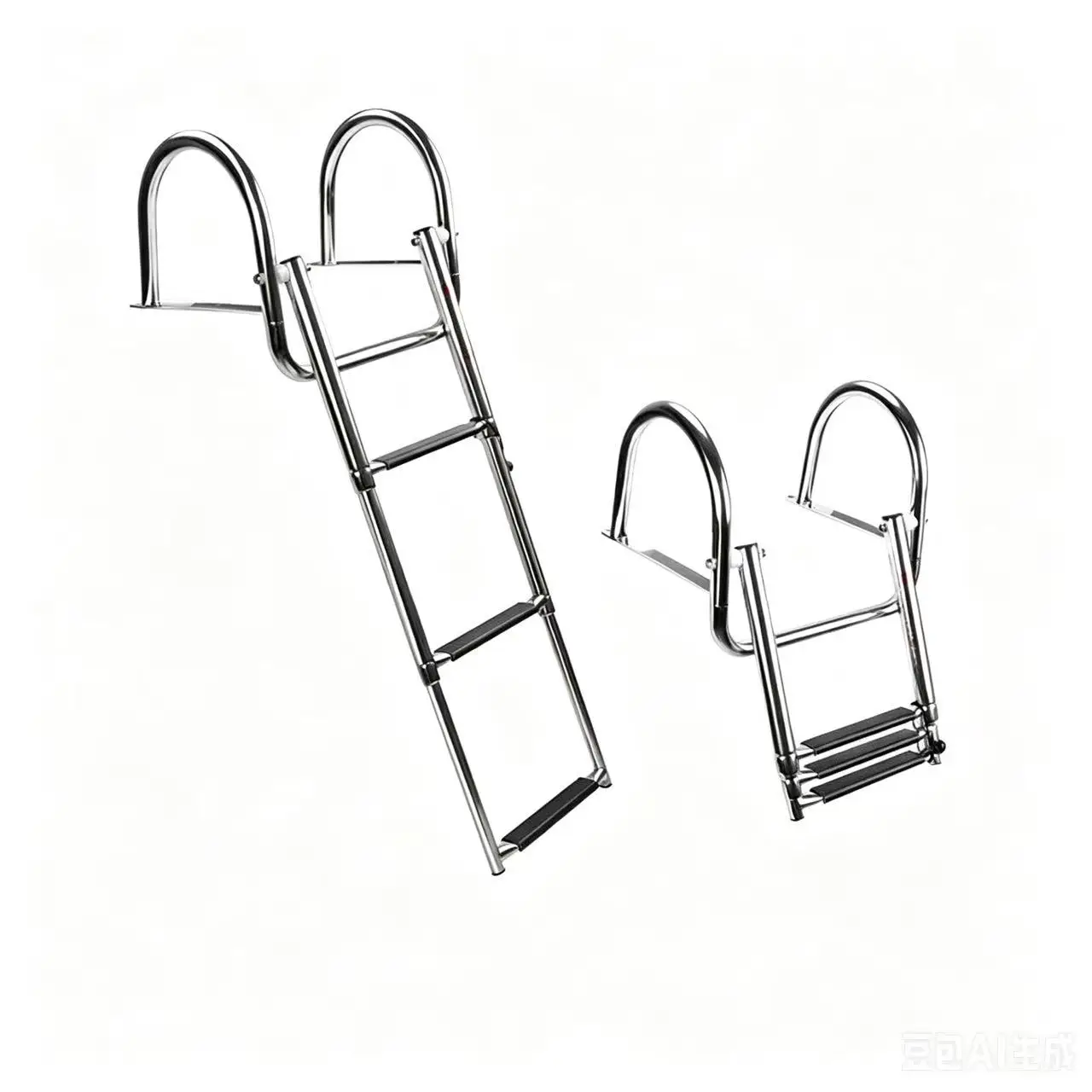 Marine Boat Swimming Pool Stainless Steel Telescopic Folding Ladder With Steps