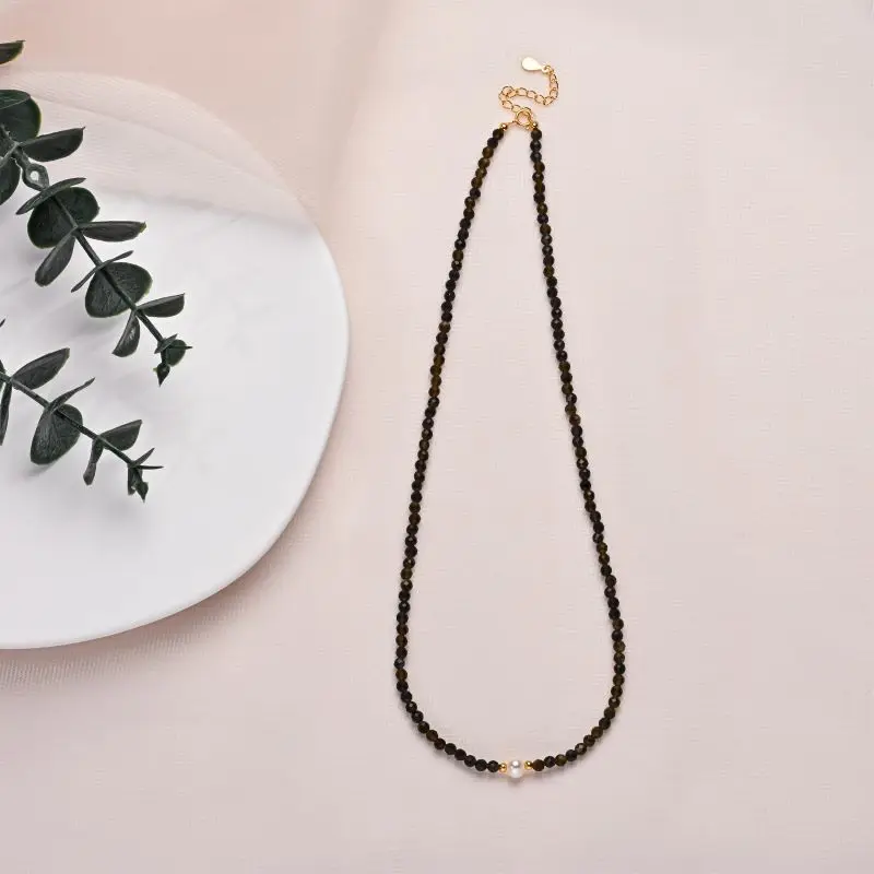 HENGSHENG Multicolored Natural Stone White Freshwater 5-6mm Single Near Round Small Pearl Necklace For Women Girl Jewelry Gifts