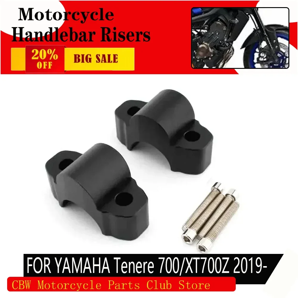 20mm Handlebar Riser For YAMAHA Tenere700 Tracer 900 GT Tracer9 MT07 2021-2025 Motorcycle Handle Bar Raiser Mount Adapter