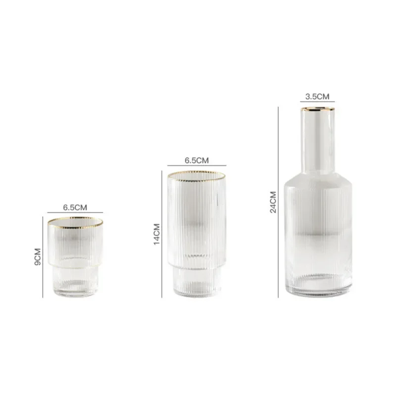 Nordic Phnom Penh Vertical Stripes Transparent Glass Fruit Juice Water Cup Milk Jug Water Bottle Glass Wine Cup Household Kettle