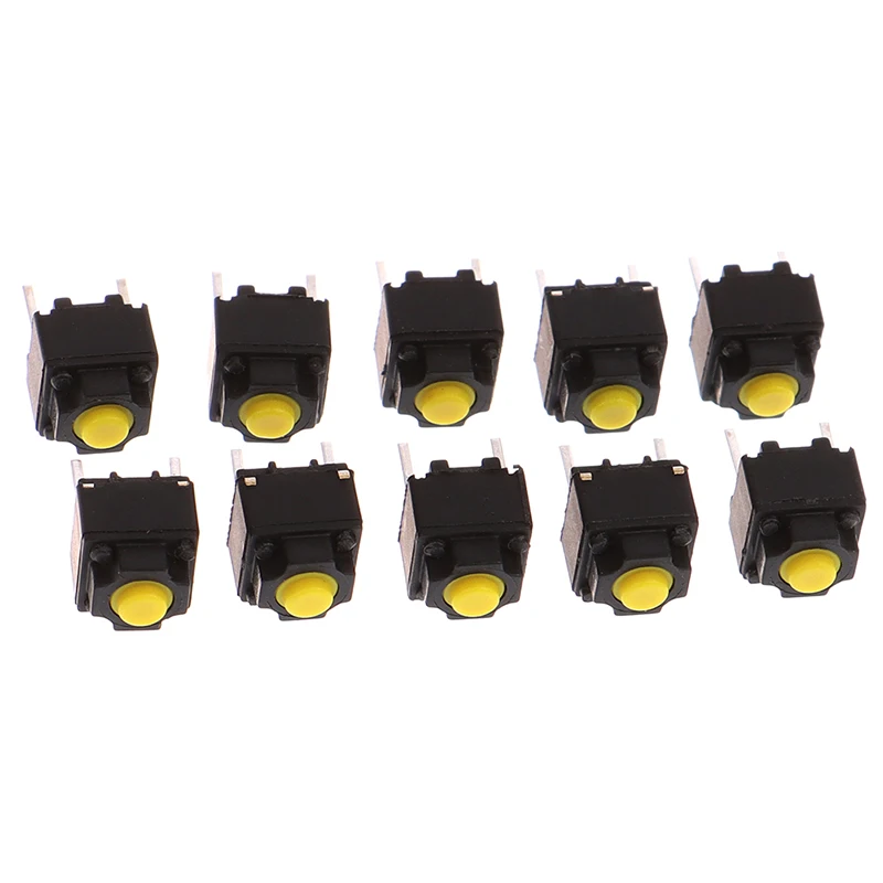 10 Buah Tombol Bisu 6*6*7.3Mm Sakelar Senyap Sakelar Tombol Mouse Mikro